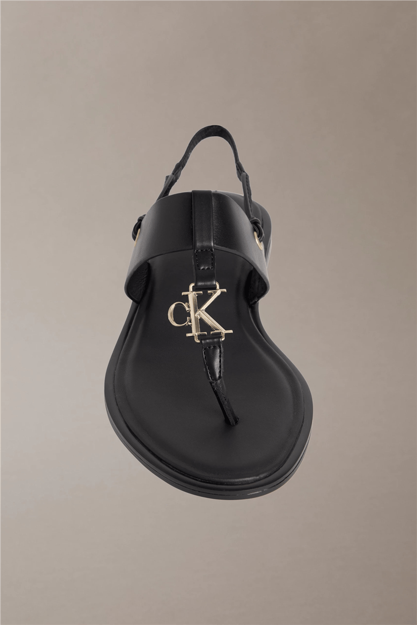 Calvin Klein Round Flat Sndl Thon Kadın Sandalet Siyah