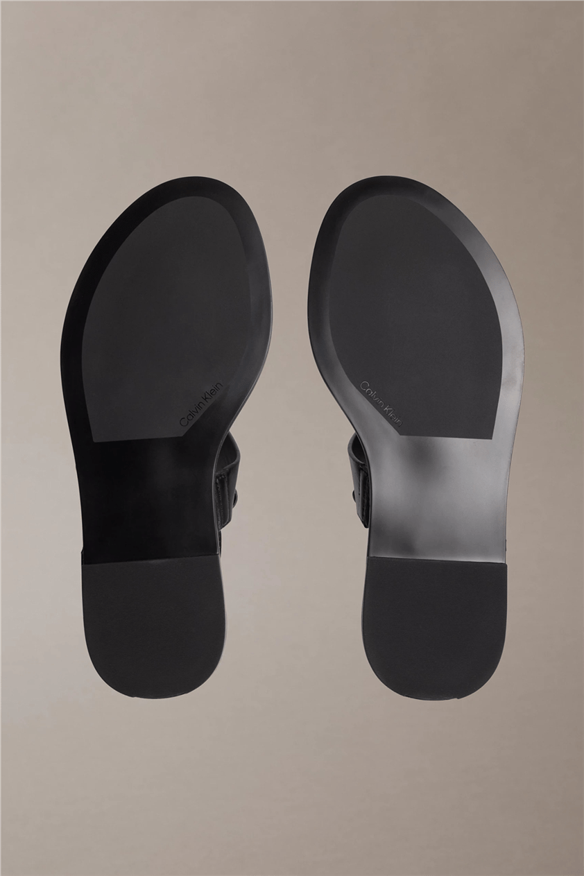Calvin Klein Round Flat Sndl Thon Kadın Sandalet Siyah