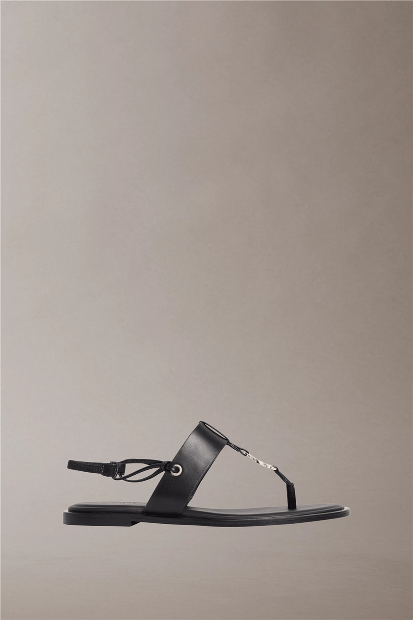 Calvin Klein Round Flat Sndl Thon Kadın Sandalet Siyah