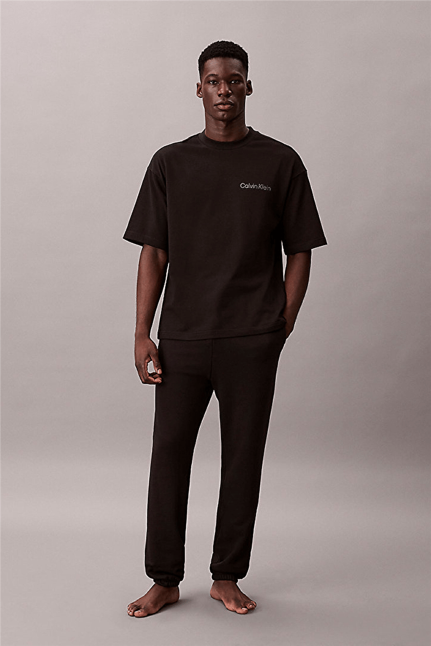 Calvin Klein S/S Crew Neck Erkek Pijama Üstü Siyah
