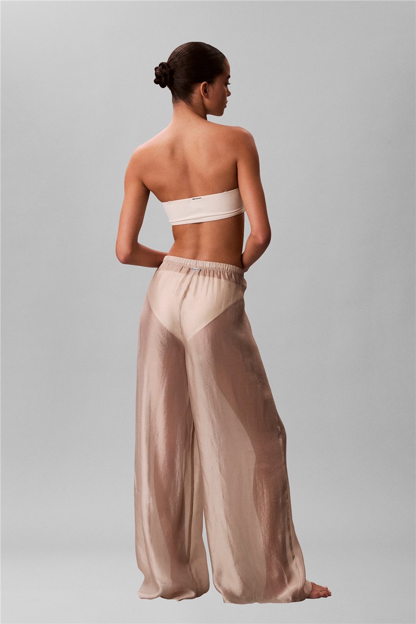 Calvin Klein Tie Pant Kadın Plaj Pantolonu Bej