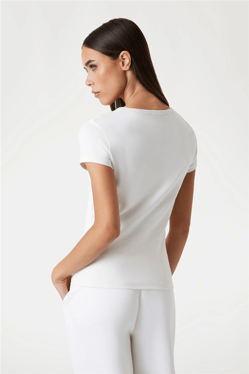 Guess Kadın Bisiklet Yaka T-Shirt