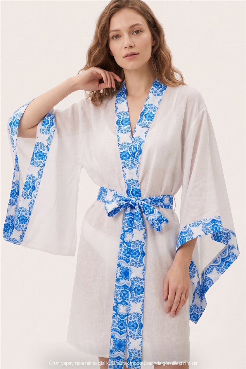 Lalamia Kadın Vual Baskılı Kaftan Çok Renkli