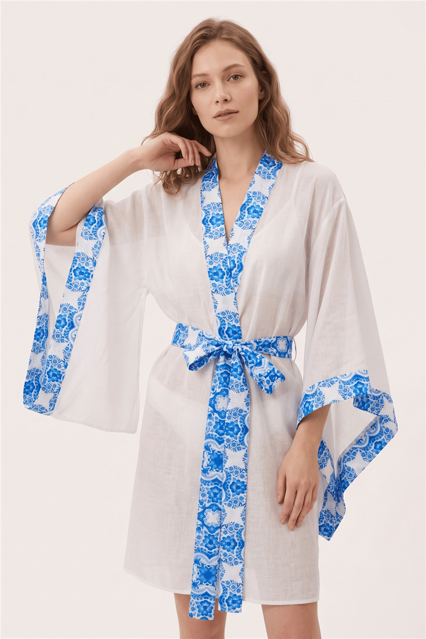 Lalamia Kadın Vual Baskılı Kaftan Çok Renkli