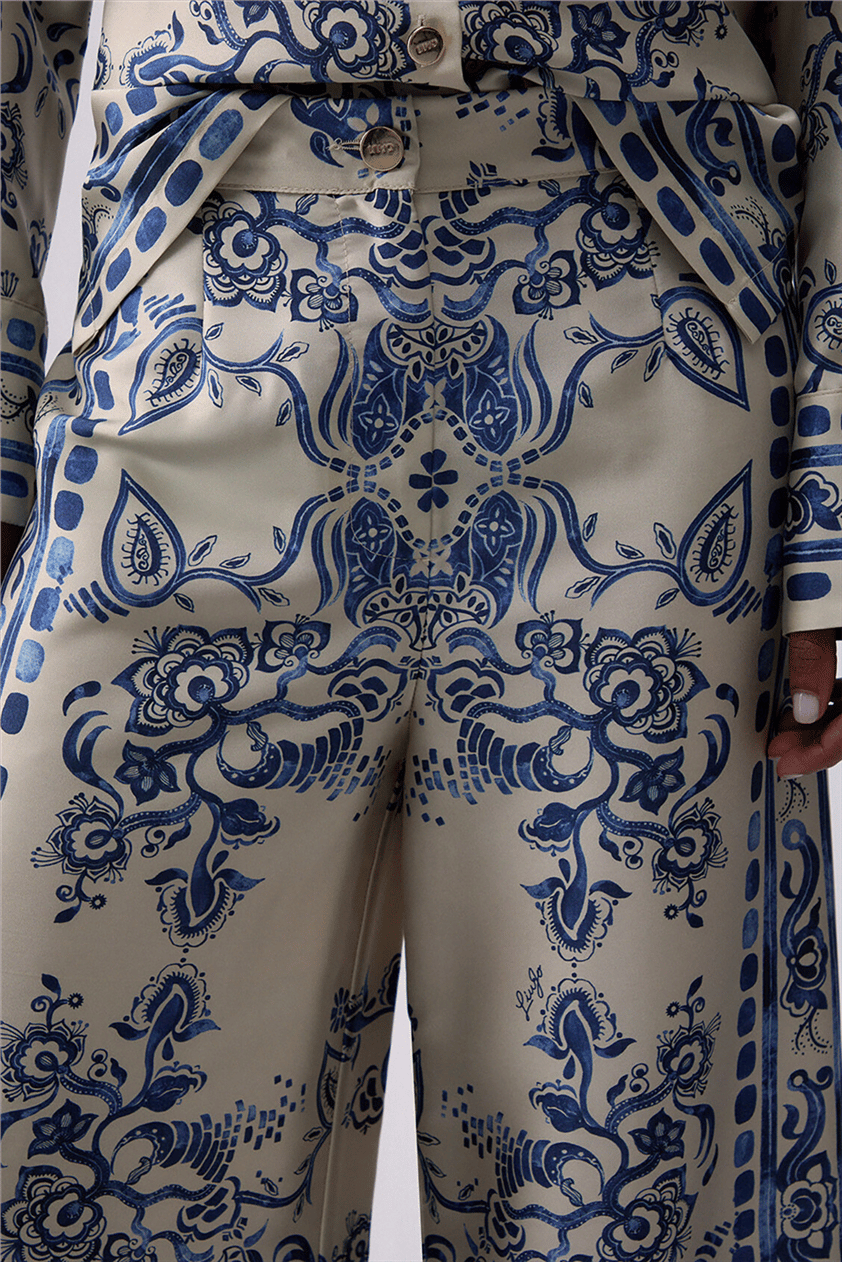 Liu Jo Ecs Pant.Palazzo Kadın Pantolon Çok Renkli