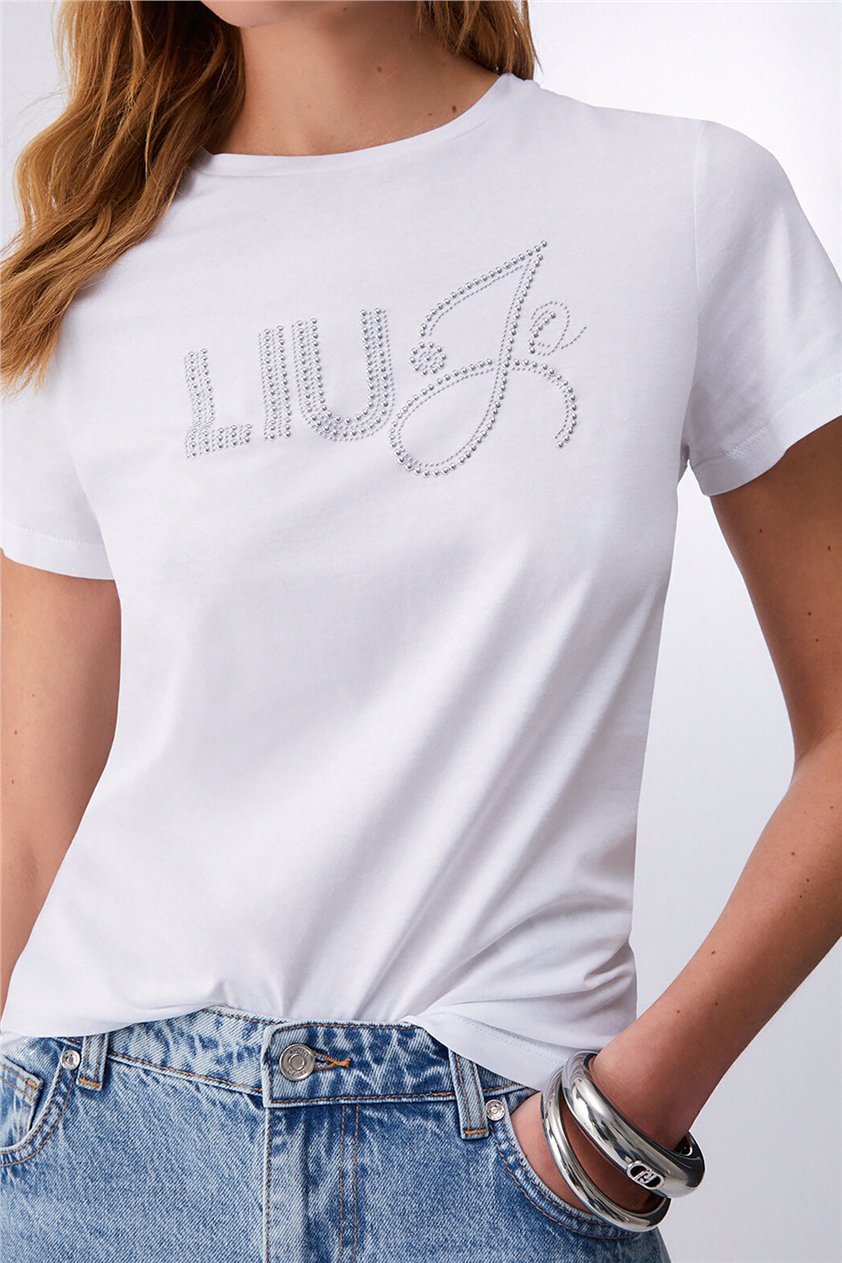 Liu Jo Ecs T-Shirt Moda M/C Kadın Bisiklet Yaka T-Shirt Çok Renkli