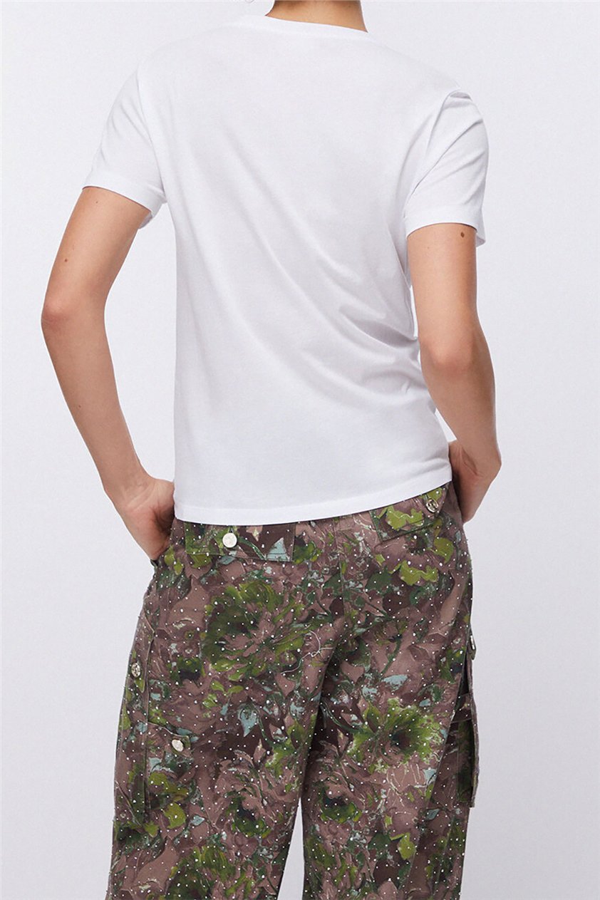 Liu Jo Ecs T-Shirt Moda M/C Kadın Bisiklet Yaka T-Shirt Çok Renkli
