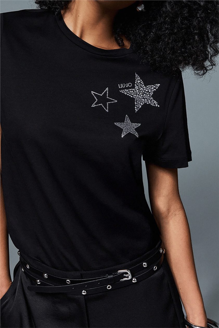 Liu Jo Ecs T-Shirt Moda M/C Kadın Bisiklet Yaka T-Shirt Çok Renkli