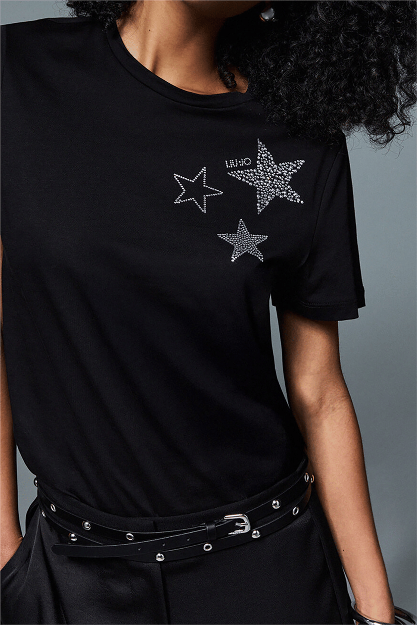 Liu Jo Ecs T-Shirt Moda M/C Kadın Bisiklet Yaka T-Shirt Çok Renkli