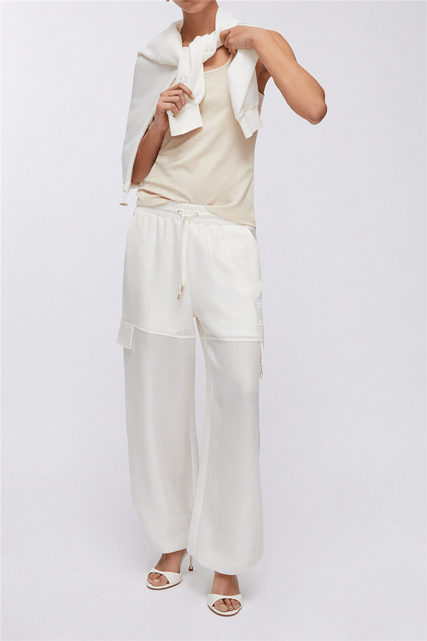 Liu Jo Pant.Ts Tpotf Lungo Kadın Pantolon Beyaz
