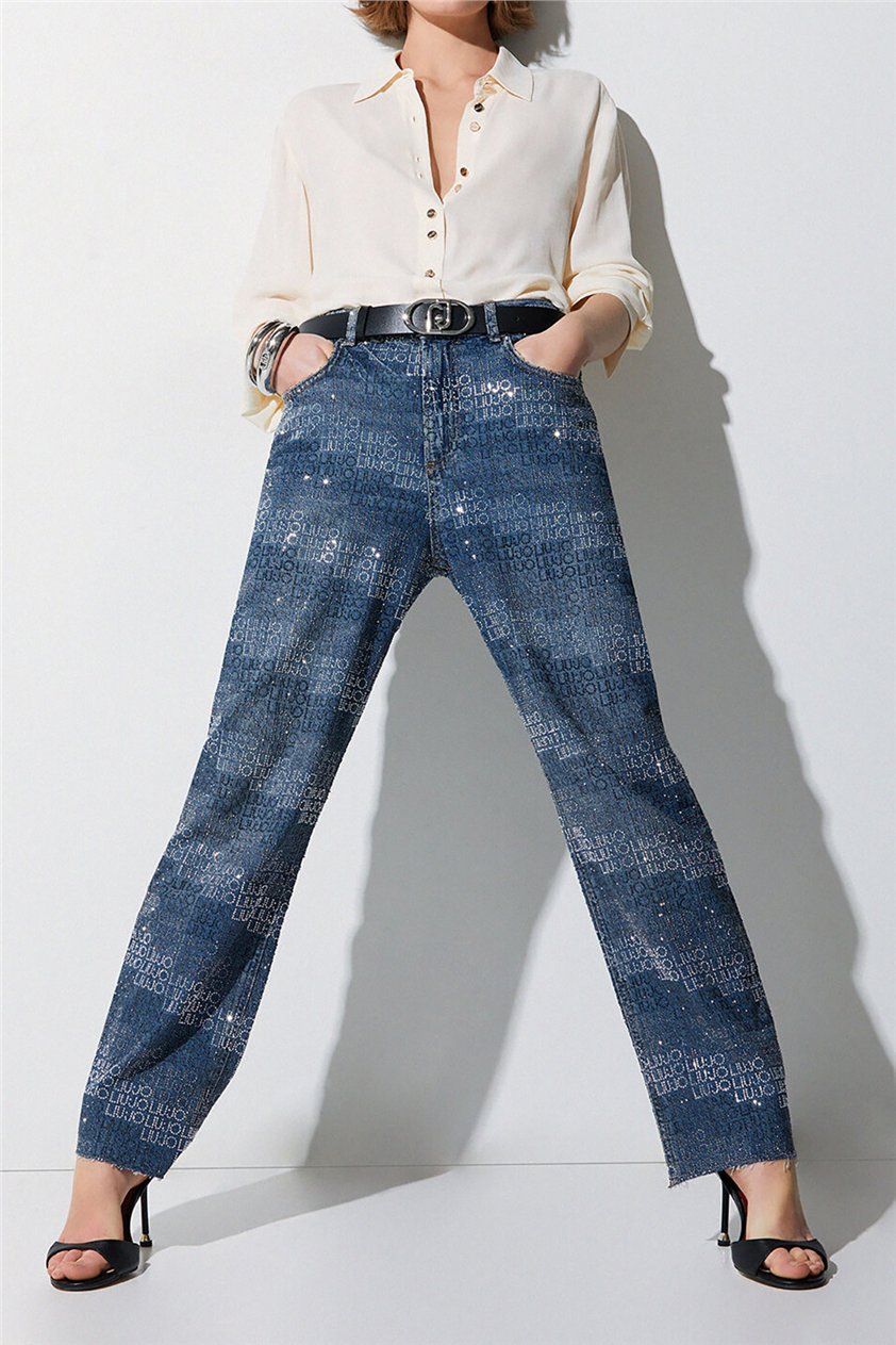 Liu Jo Pant.Straight Fit Hw Kadın Jean Pantolon Mavi