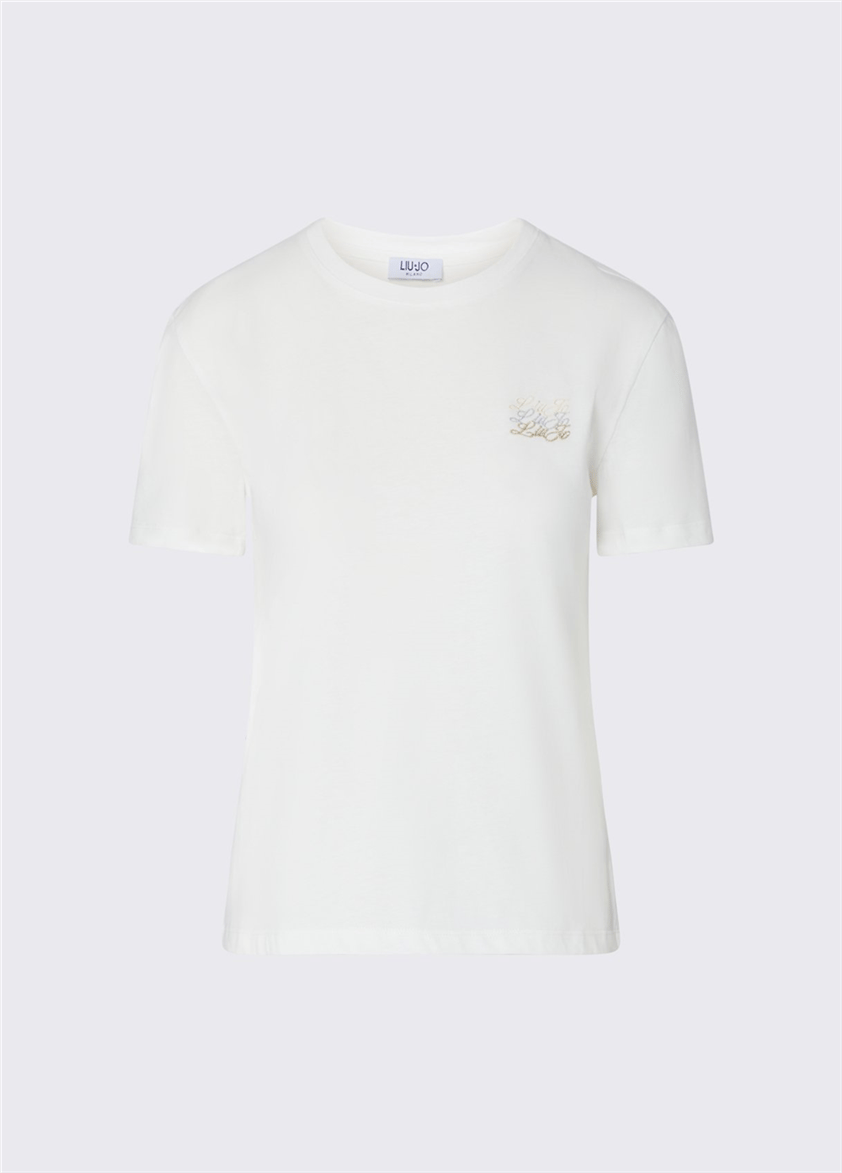 Liu Jo T-Shirt Moda M/C Kadın Bisiklet Yaka T-Shirt