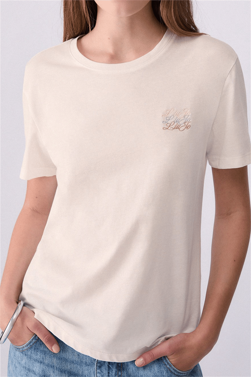 Liu Jo T-Shirt Moda M/C Kadın Bisiklet Yaka T-Shirt