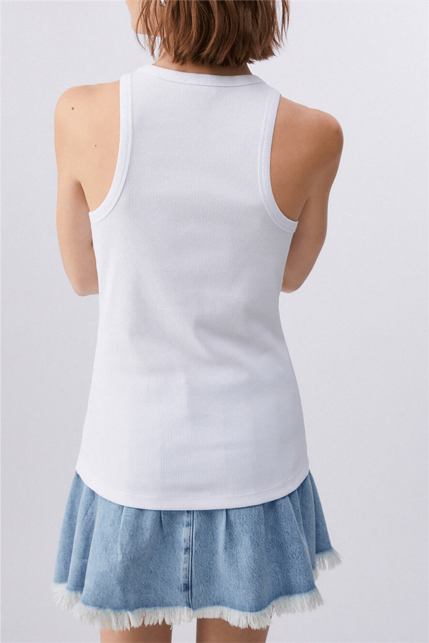 Liu Jo T-Shirt Moda S/M Kadın Bisiklet Yaka T-Shirt Beyaz
