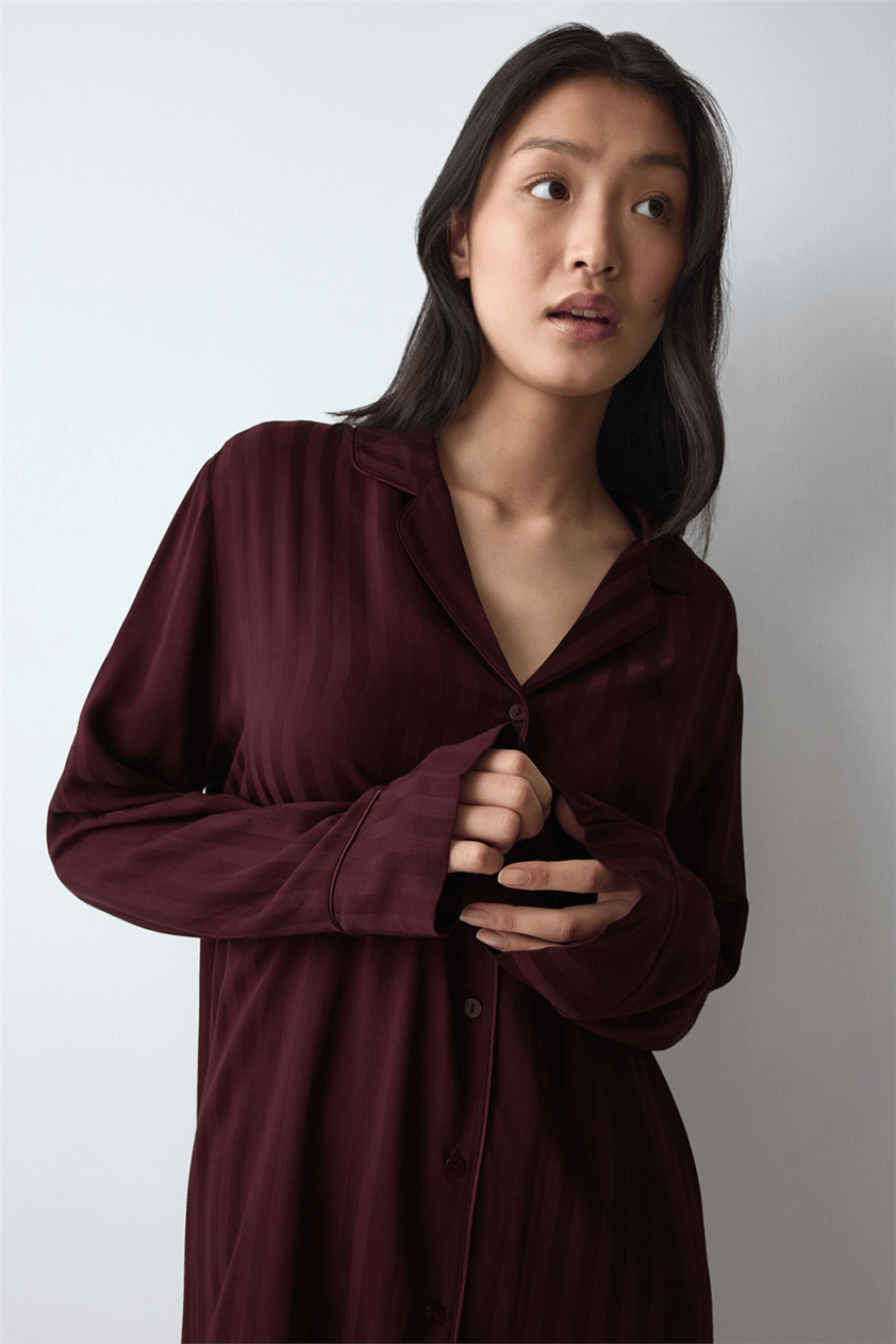 Triumph Amourette Jacquard NDW Kadın Gecelik Bordo