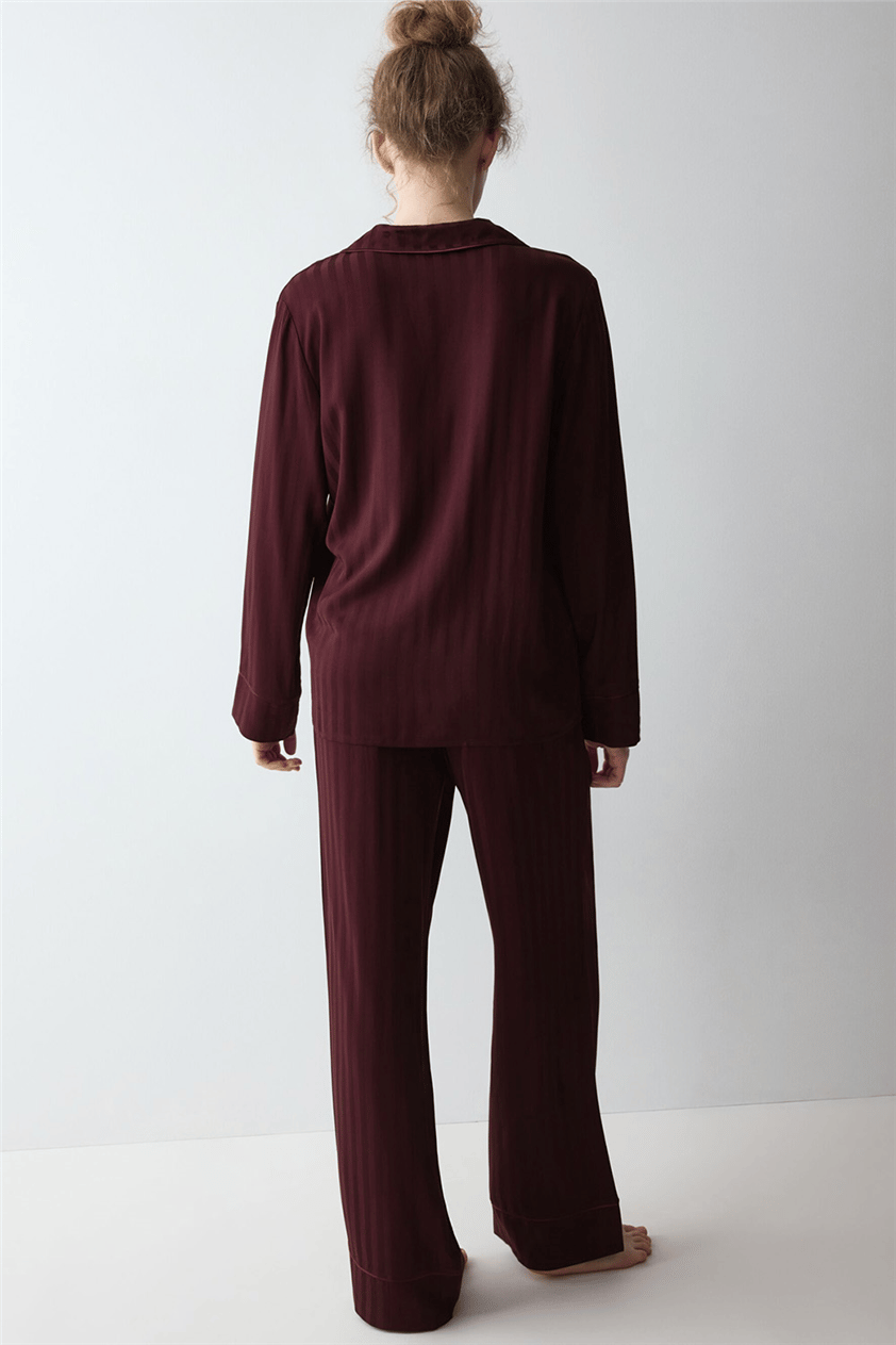 Triumph Amourette Jacquard PW Kadın Pijama Takımı Bordo