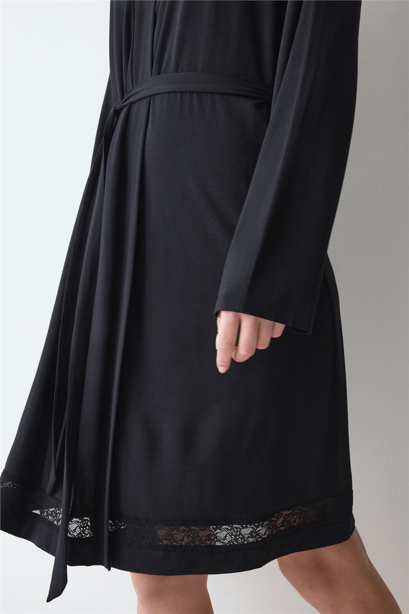 Triumph Comfort Allure Robe Kadın Sabahlık Siyah