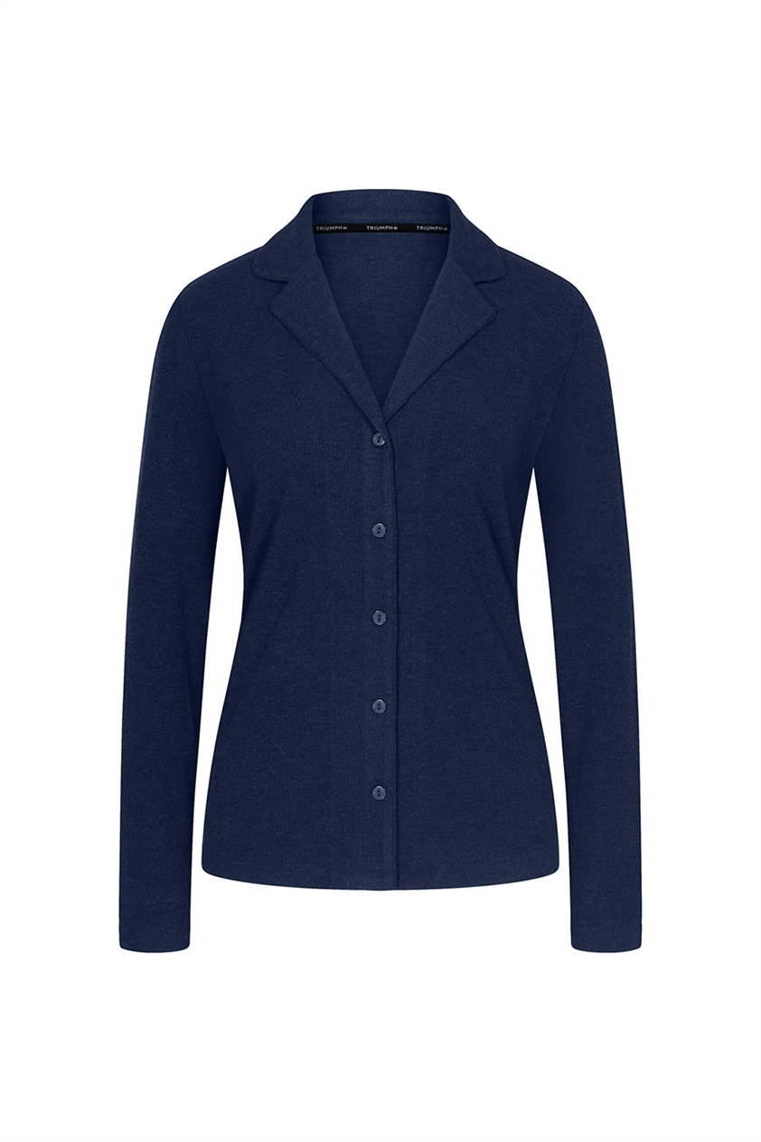 Triumph Mix & Match LSL Top BF Soft Kadın Pijama Üstü Mavi
