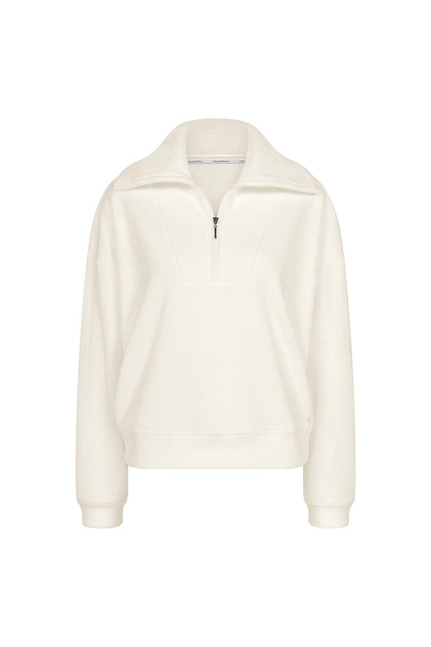 Triumph Velour Rib Sweater Kadın Kapüşonlu Sweatshirt Beyaz