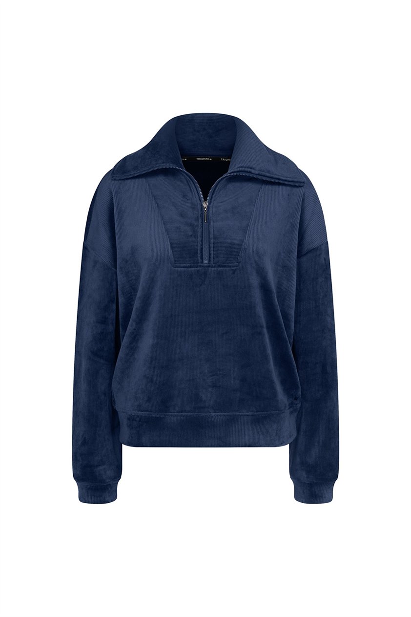 Triumph Velour Rib Sweater Kadın Kapüşonlu Sweatshirt Lacivert
