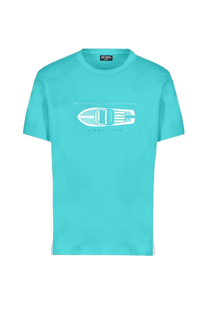 Zeybra Erkek Bisiklet Yaka T-Shirt