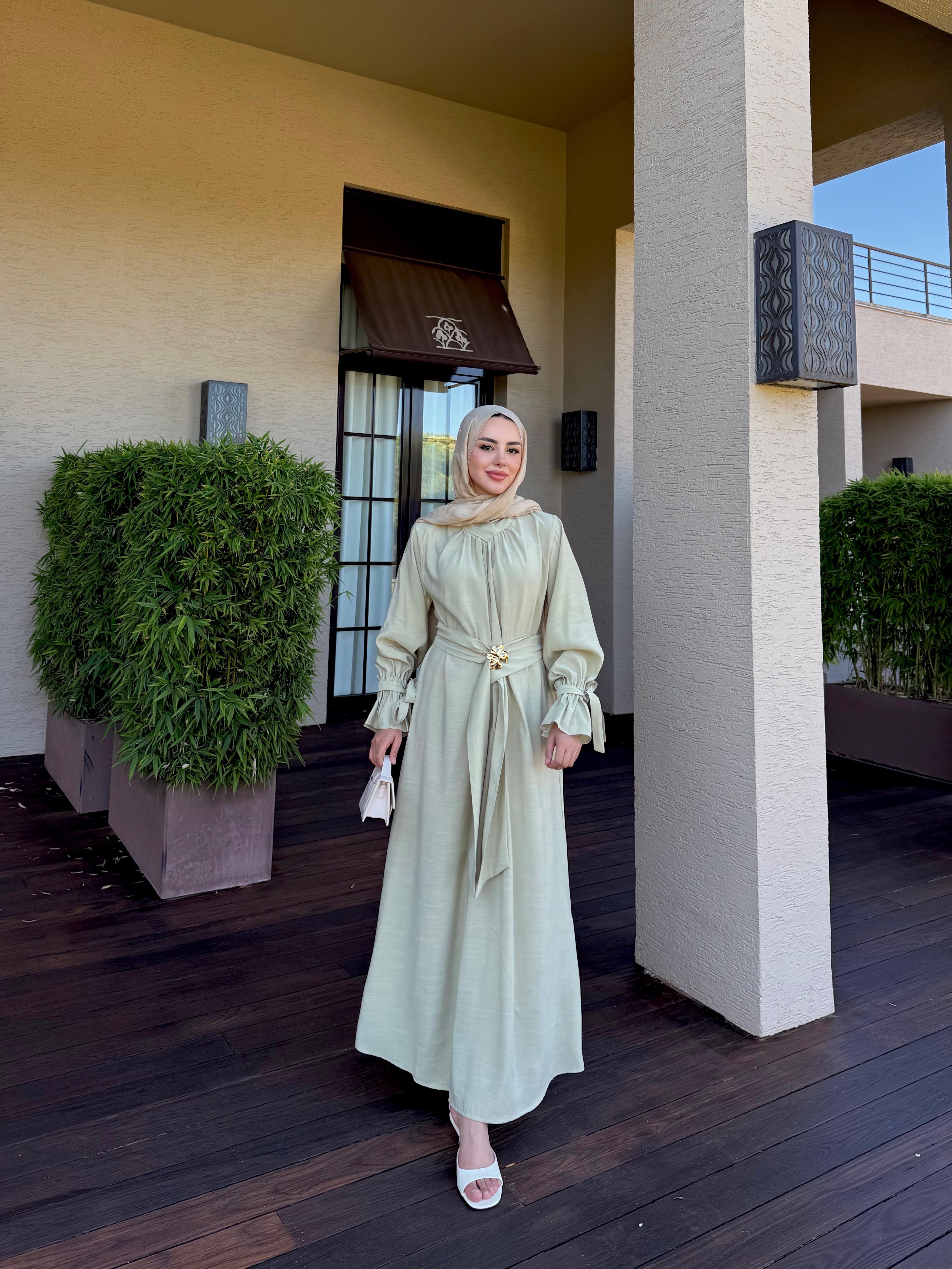 TOKA DETAYLI MODAL ELBİSE