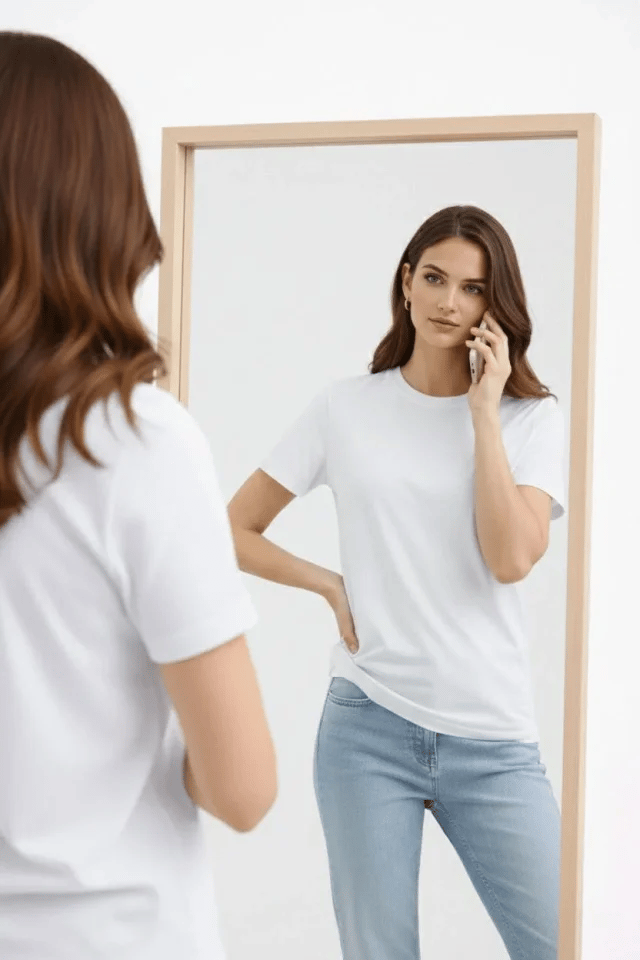 Bisiklet Yaka Tişört Regular Kalıp Basic Pamuklu Günlük Kullanım T-shirt - Beyaz