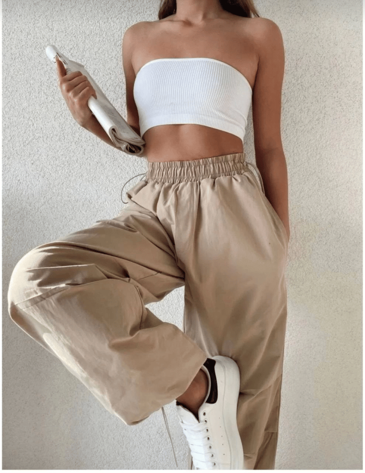 Cepli Paraşut Pantalon - Bej