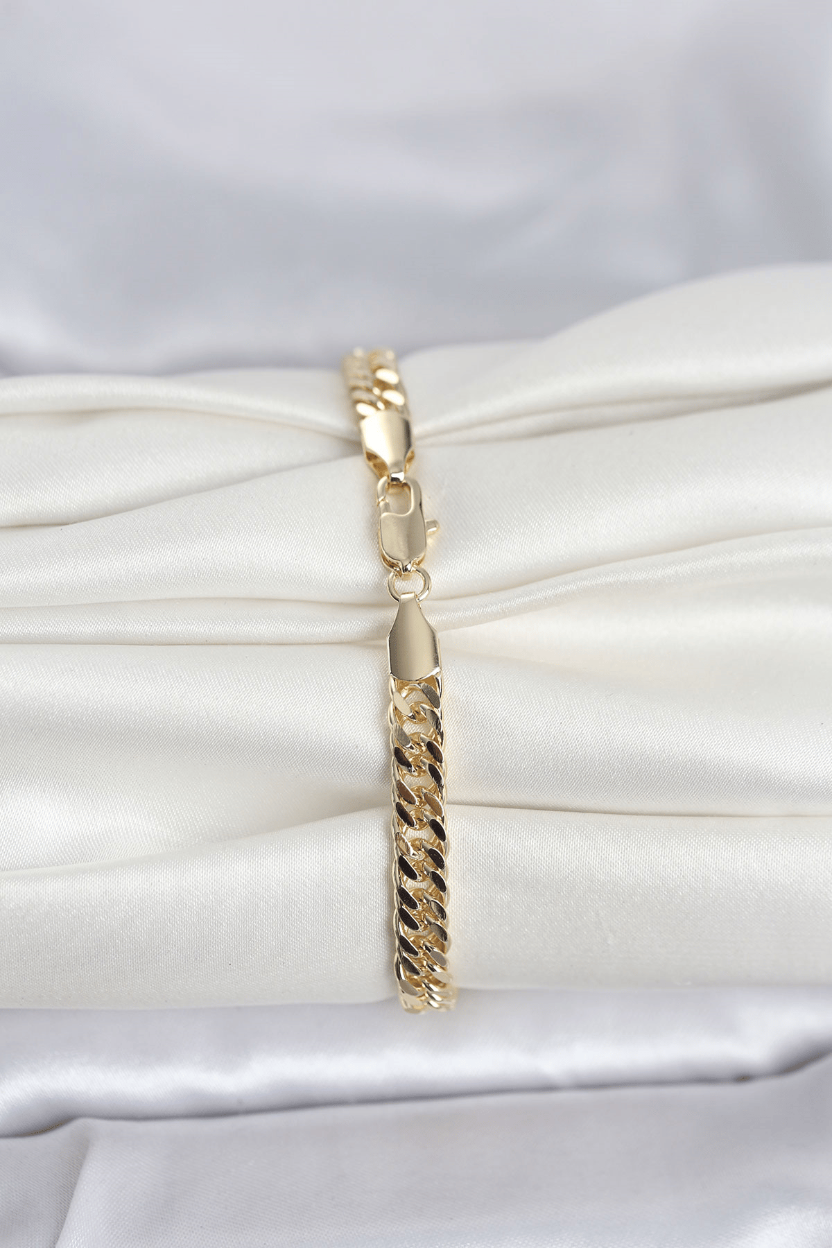 CM 14K Gold Renk Kalın Zincir Model Kadın Bileklik