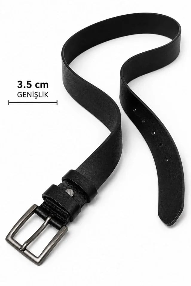 Erkek Hakiki Deri 3.5 Cm Klasik Kemer Metal Tokalı Günlük Ve Klasik Kullanım