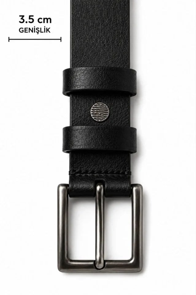 Erkek Hakiki Deri 3.5 Cm Klasik Kemer Metal Tokalı Günlük Ve Klasik Kullanım