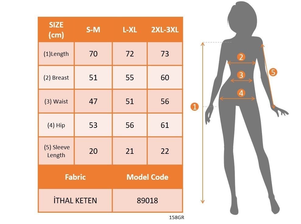 Kadın Kısa Kollu çentikli V Düğme Detaylı V Yaka önden Pileli Ithal Keten Bluz
