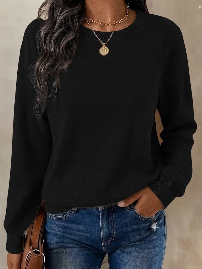Kadın Uzun Kollu Bisiklet Yakalı Triko Bluz