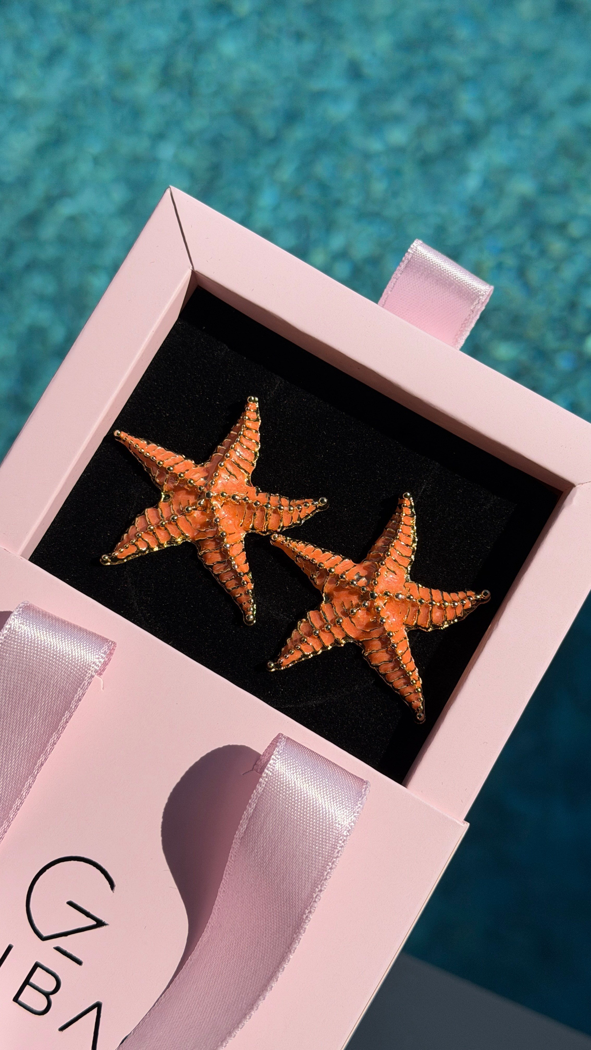 Deniz Yıldızı Küpe Orange (4cm)