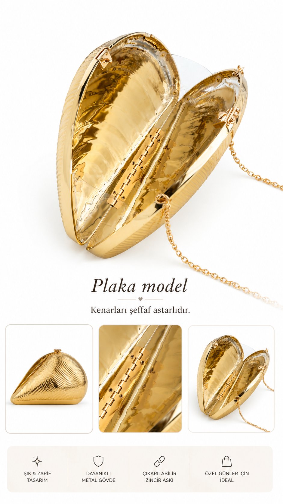Midye Gold Çanta