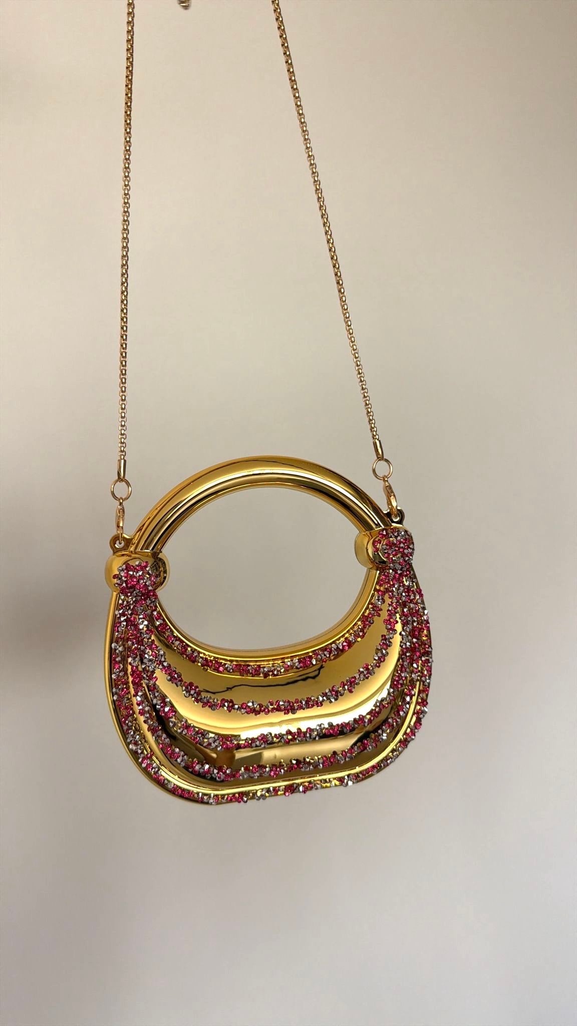 Mini Fema Çanta Gold Pembe