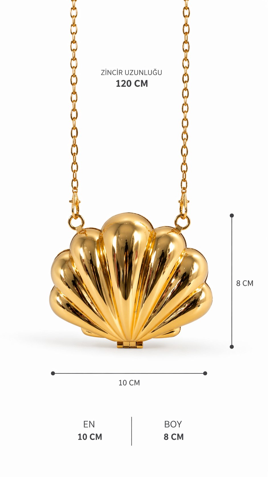 Mini İstiridye Gold Çanta