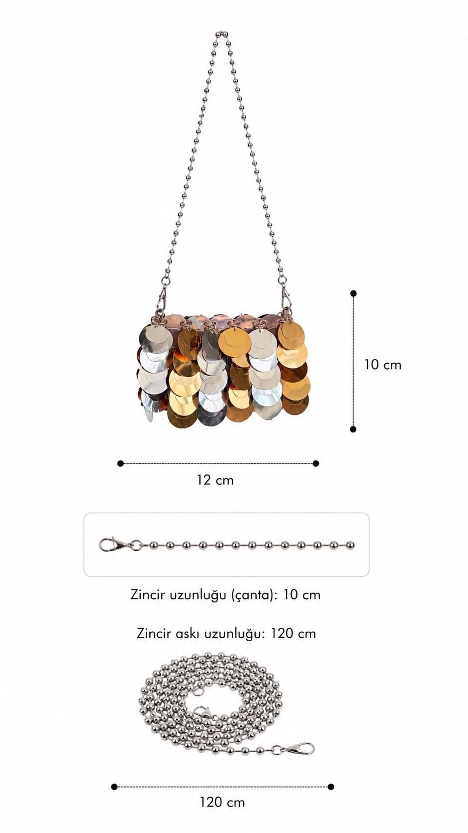 Mini Pullu Çanta Mix