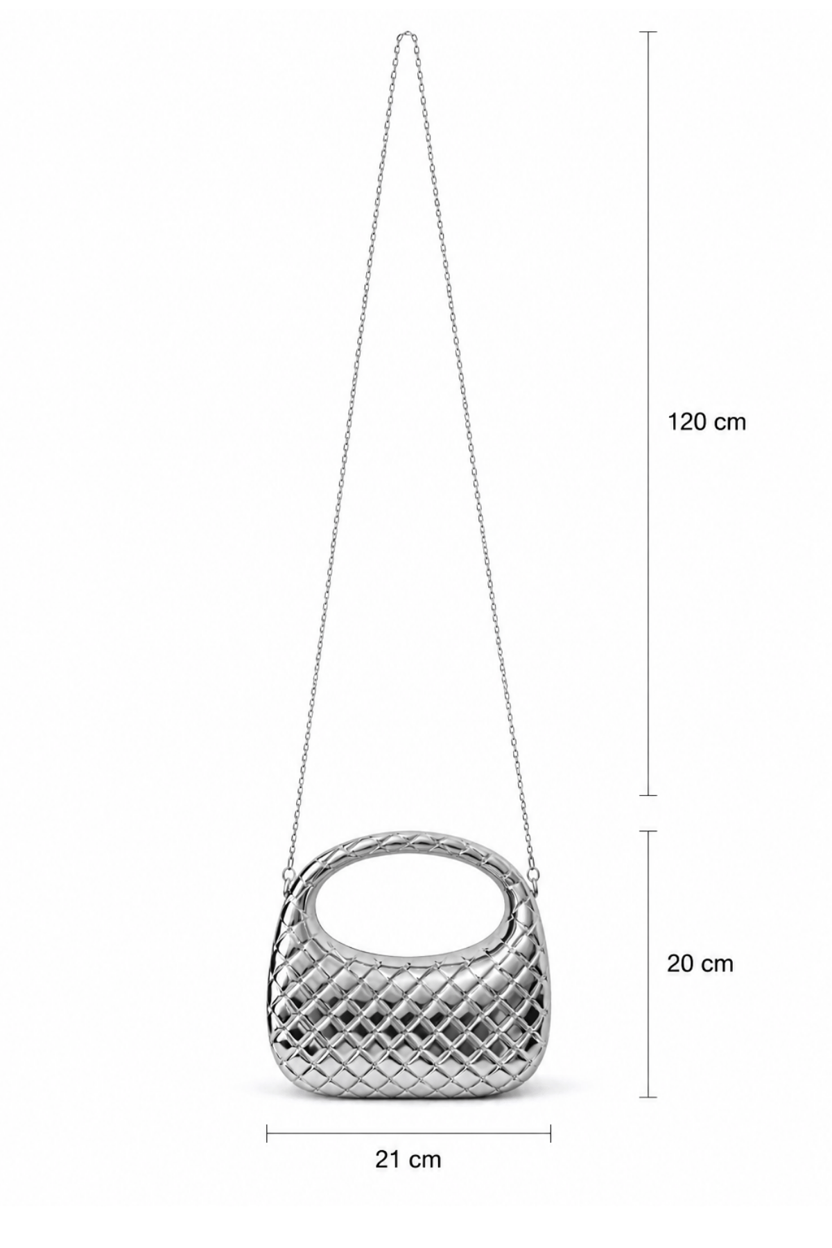 Weave Örgü Dokulu Silver Zincir Askılı Çanta