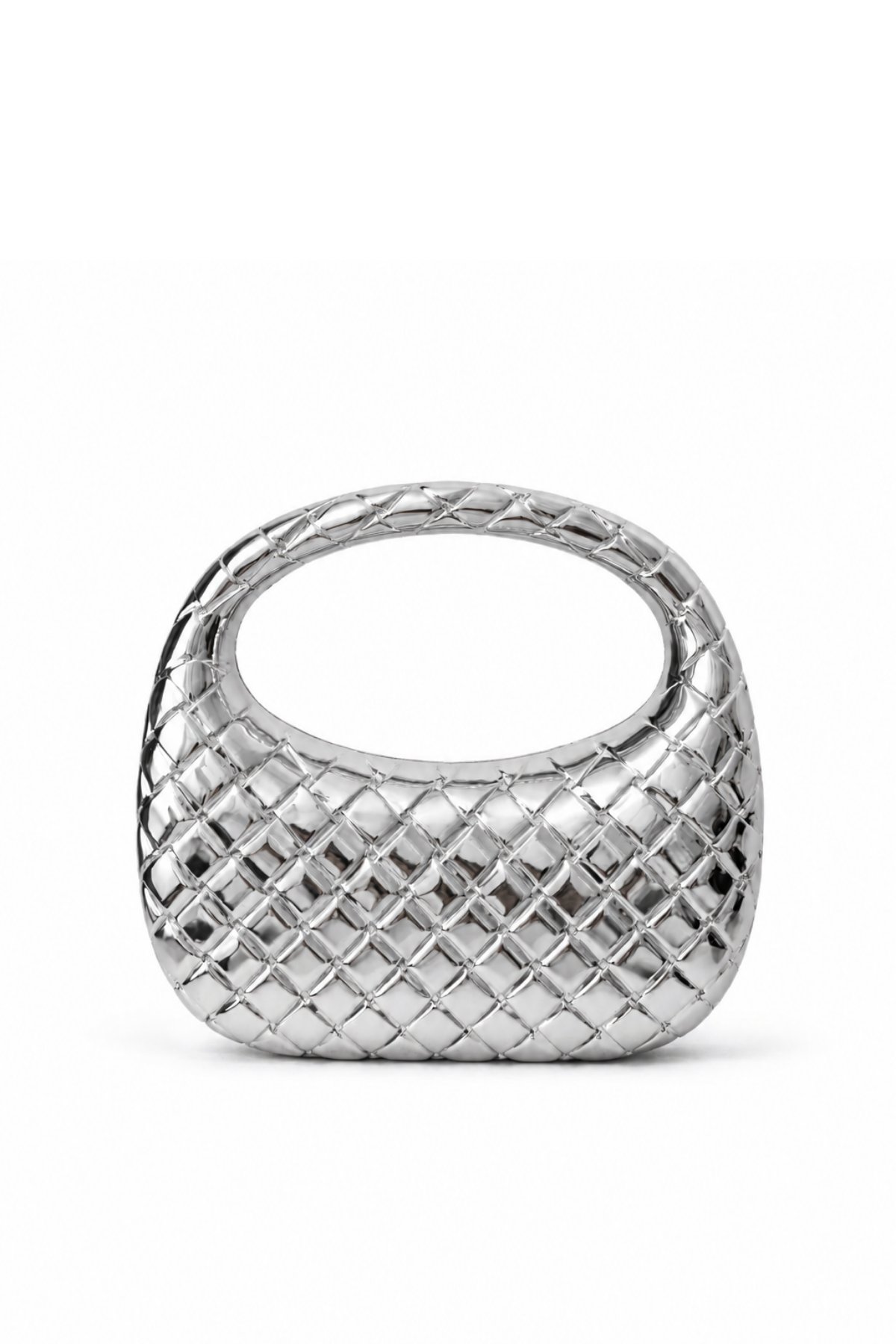 Weave Örgü Dokulu Silver Zincir Askılı Çanta