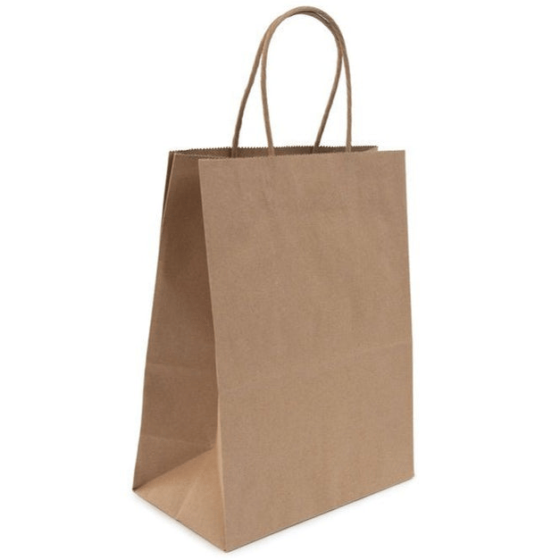 Burgu Saplı Kraft Kağıt Çanta 18x8x24 25 Adet