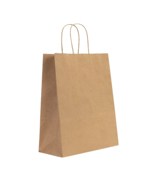 Burgu Saplı Kraft Kağıt Çanta 25x12x31 25 Adet