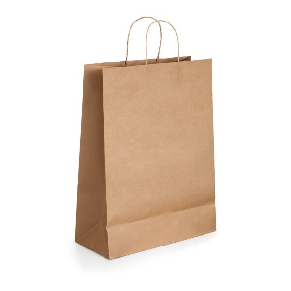 Burgu Saplı Kraft Kağıt Çanta 32x12x41 25 Adet