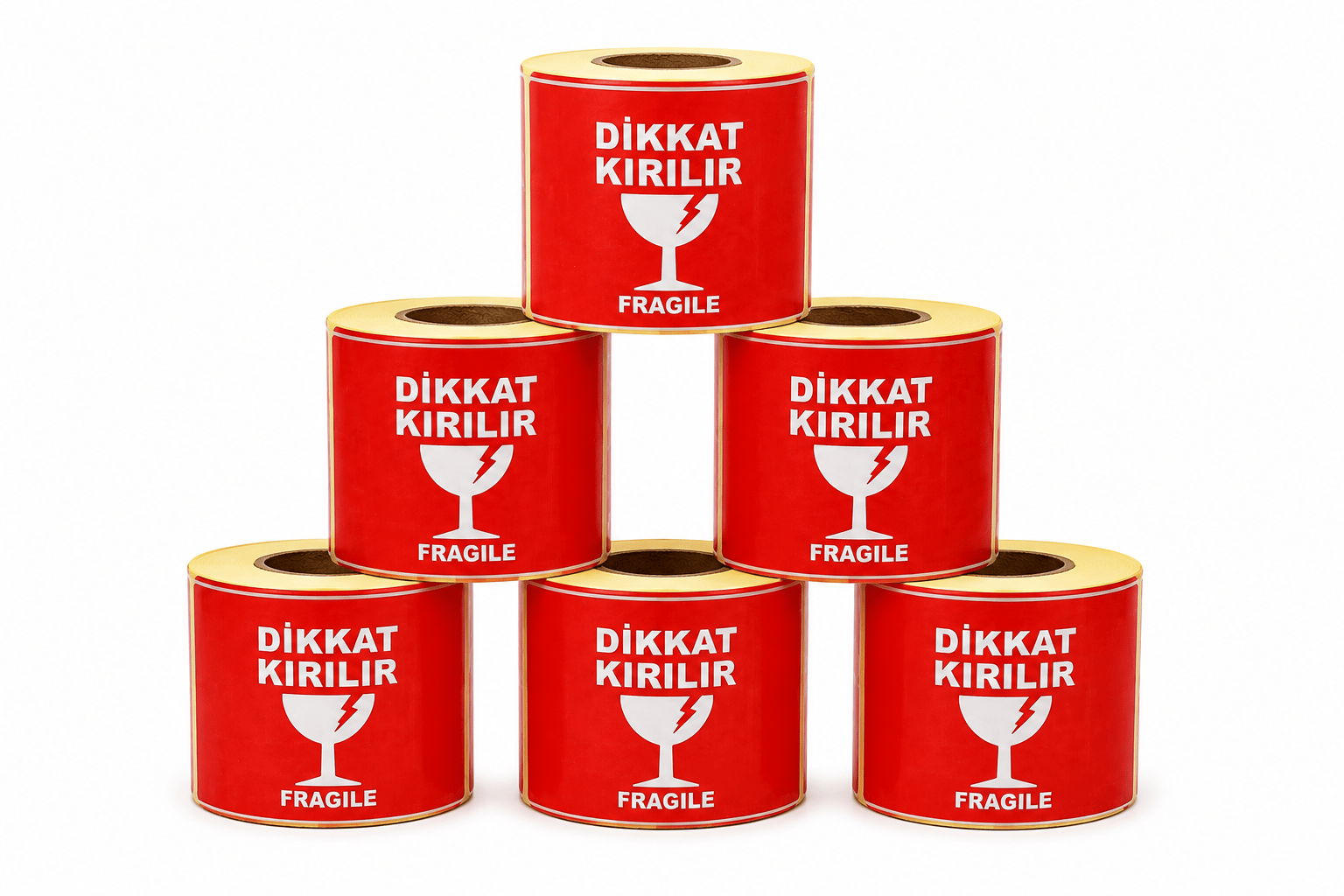 Dikkat Kırılır Baskılı Etiket 500 Adet
