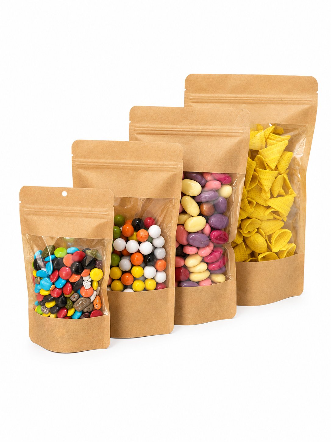 Geniş Pencereli Kraft Doypack 11x18 100 Adet