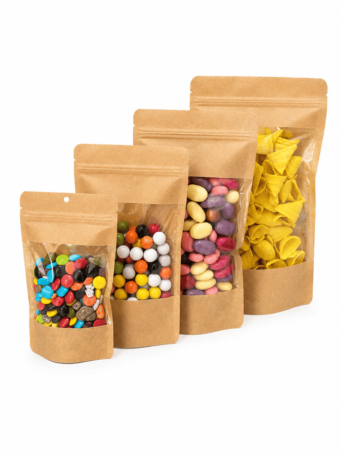 Geniş Pencereli Kraft Doypack 13x22 100 Adet