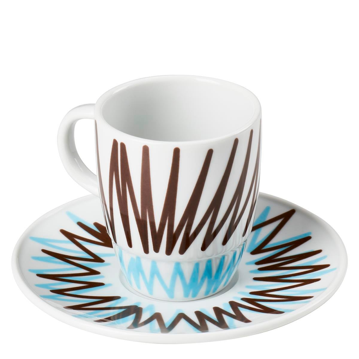 Sanat Edisyonu - Ayşe Erkmen  Türk Kahvesi 2'li Fincan Seti 'Zikzak'