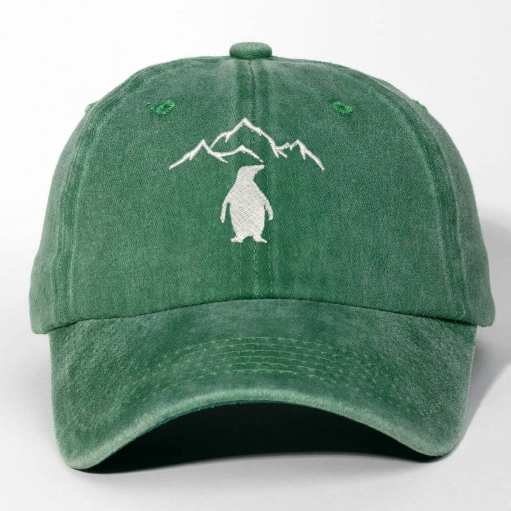 Kişiye Özel Nakışlı Eskitme Şapka Nihilist Penguen 