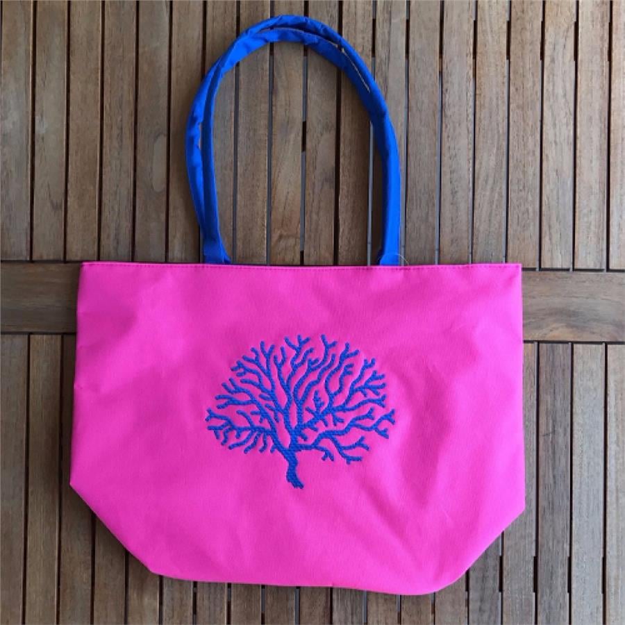 Kişiye Özel Nakışlı Plaj Çantası - Pembe