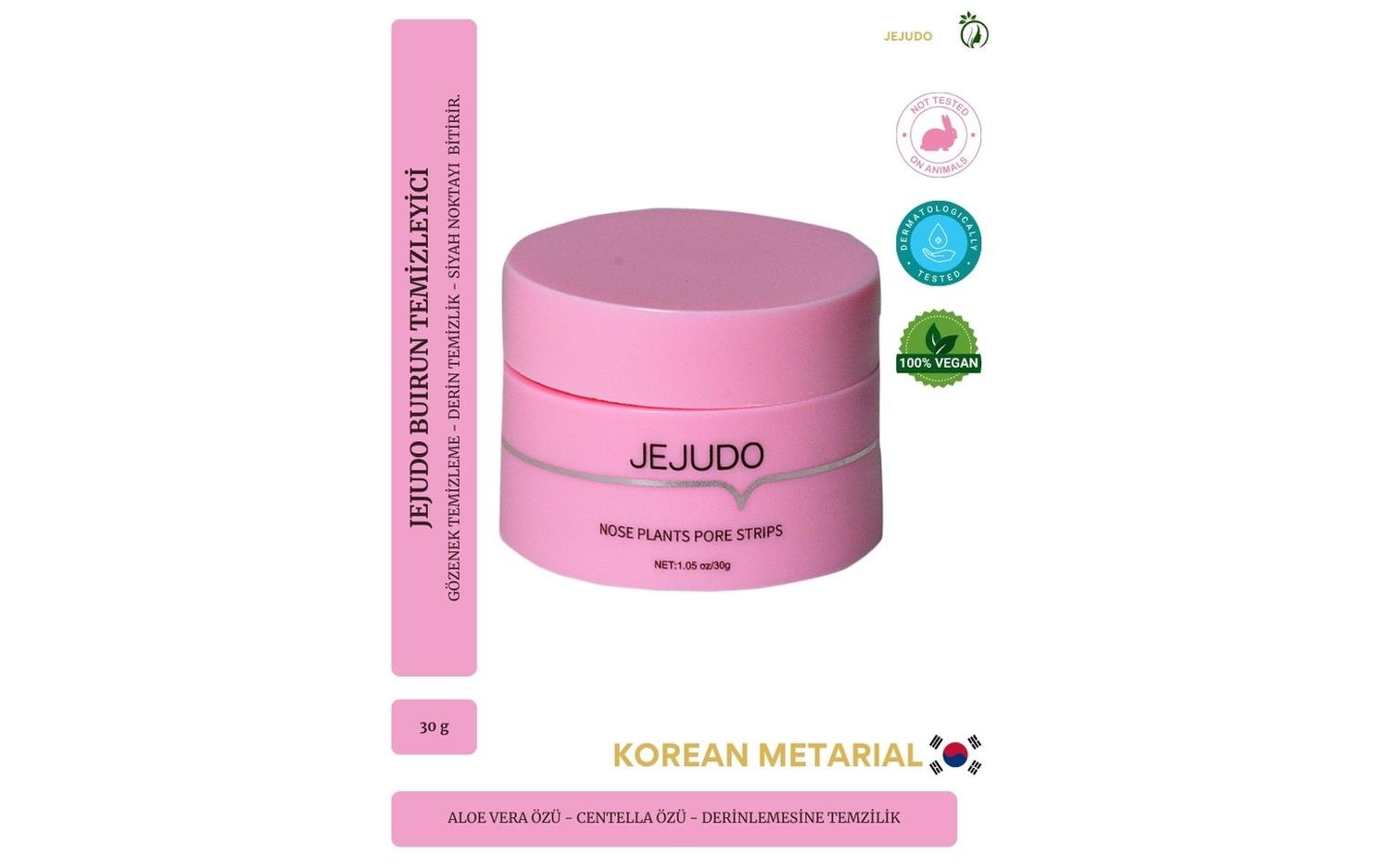 JEJUDO Burun Temizleme Macunu, Burun Bandı, Gözenek Giderici 60 Kullanımlık Maske 30 Gr/60 Strips
